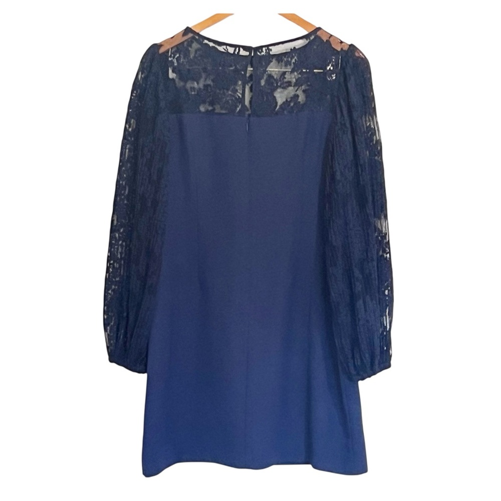 NWOT WHBM Navy Lace Long Ballon Sleeve Shift Dress